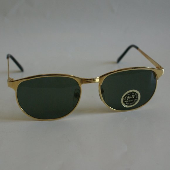 NWT 90's inventory True Vintage Clubman/soho like gold style sunglasses - Picture 1 of 4